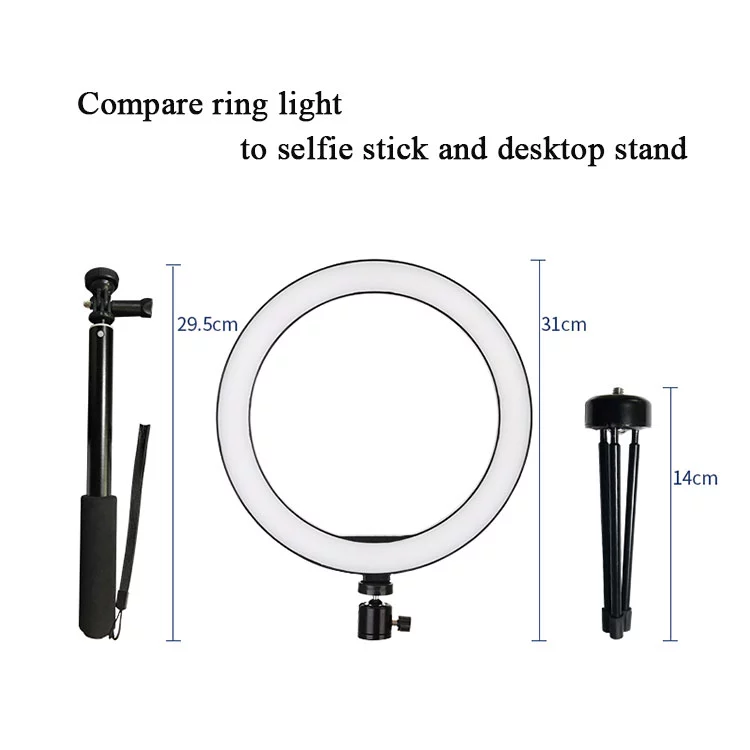 Newest Private Mold 2400-3000k;inch Led Light Ring With 3pcs Phone Holders For Tiktok Facebook Youtube Video Fill Light