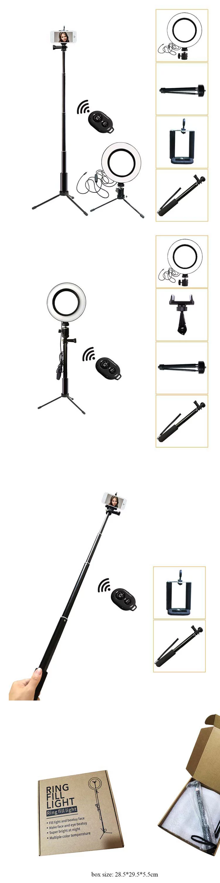 Newest Private Mold 2400-3000k;inch Led Light Ring With 3pcs Phone Holders For Tiktok Facebook Youtube Video Fill Light